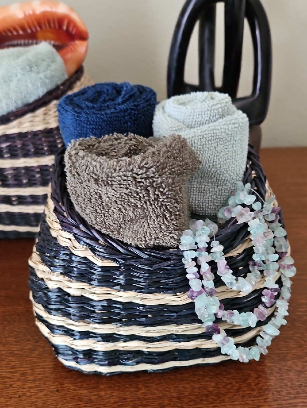 Seagrass Baskets Co-op Hand-woven Natural Set NWT 9.25" & 7.5"